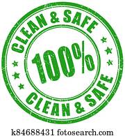 Clean and safe product green imprint Clean and safe product green imprint