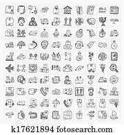 doodle logistics icons set doodle logistics icons set