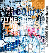 FITNESS. Word Grunge collage on background. FITNESS. Word Grunge collage on background.