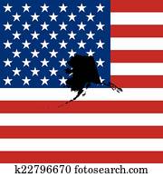 Illustration of the United States of America State - Alaska