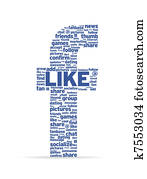 Letter F with social words Letter F with social words