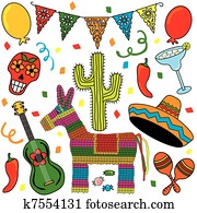 Mexican Fiesta Clipart icons Mexican Fiesta Clipart icons