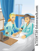 Nurse checking on patient