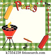 piquenique, e, bbq, convite