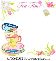 tempo chá, partido, convite