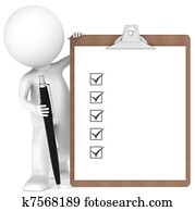 3D little human character holding a Clipboard and Pen 3D little human character holding a Clipboard and Pen