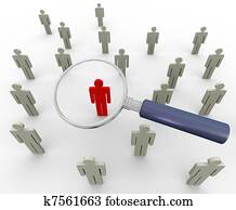 3d magnifier and people 3d magnifier and people