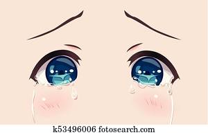 Amando Chorando Olhos Anime Manga Girls Clipart K53496000 Fotosearch