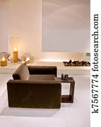 cadeira, em, sala de estar