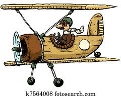 Cartoon Biplane Cartoon Biplane