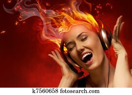 girl with headphones girl with headphones
