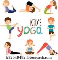 joga, kinder, satz joga, kinder, satz