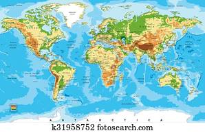 physisch, landkarte, von, welt physisch, landkarte, von, welt