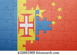 quebra-cabeça, com, a, bandeira nacional, de, madeira, e, china quebra-cabeça, com, a, bandeira nacional, de, madeira, e, china