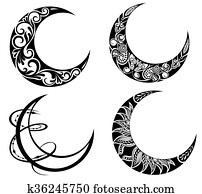 ramadan, סמלים, של, ירחים