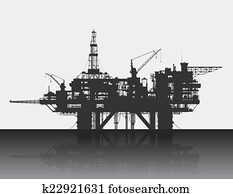 Sea oil rig. Oil platform in the deep sea. Detailed vector illustration. Sea oil rig. Oil platform in the deep sea. Detailed vector illustration.