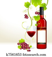 traube, mit, weinflasche, und, glas traube, mit, weinflasche, und, glas
