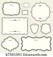 Vector Ornate Rounded Frame Set Vector Ornate Rounded Frame Set