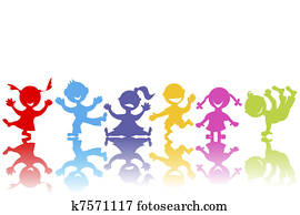 coloré, main, dessiné, enfants