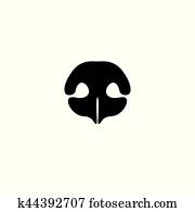 Dog's nose icon. Logo element for pet shop, vet Dog's nose icon. Logo element for pet shop, vet