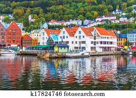 paisagem, de, bergen, noruega