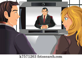 pessoas negócio, conferencing video