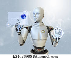Robot using a futuristic interface Robot using a futuristic interface