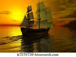 Ship at Sunset Ship at Sunset