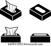 ティッシュ箱 アイコン 中に 平ら スタイル ベクトル クリップアート K Fotosearch