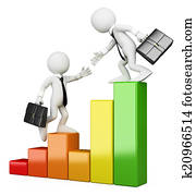 3D white people. Partnership concept 3D white people. Partnership concept