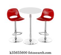 Bar table and stools
