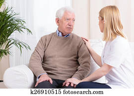 carer, suportar, homem sênior