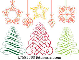 christmas ornaments, vector set christmas ornaments, vector set