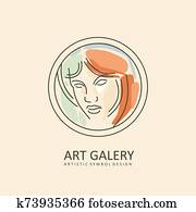 frauenportraets, aquarelle, und, strichzeichnung, stil frauenportraets, aquarelle, und, strichzeichnung, stil