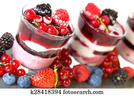 frozen dessert with soft fruit
