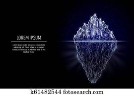 Iceberg vector geometric polygonal art style design Iceberg vector geometric polygonal art style design