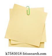 Memo notes with paper clip