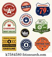 Vintage retro gas signs Vintage retro gas signs
