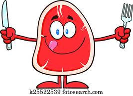 רעב, סטייק, ציור היתולי, אופי