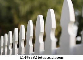 blanco, piquete, fence.