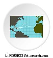 Christopher Columbus voyage icon circle
