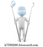 Dentist with instruments Dentist with instruments