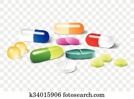 Different vector pills on a transparent background Different vector pills on a transparent background