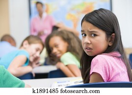Elementary school pupil being bullied