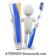 Man with toothbrush and toothpaste Man with toothbrush and toothpaste