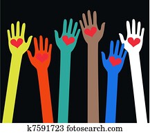 reaching human hands