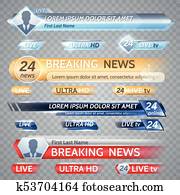 טלויזיה, וקטור, מוטות, ו, שדר, גרפיקה, ל, יותר נמוך, שליש, חדשות, רקע