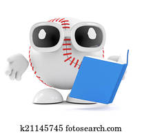 3d Baseball reads a book 3d Baseball reads a book
