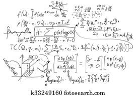 Complex math formulas on whiteboard Complex math formulas on whiteboard