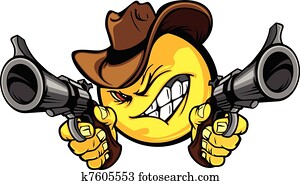 Cowboy Smiley Vector Illustration Cowboy Smiley Vector Illustration